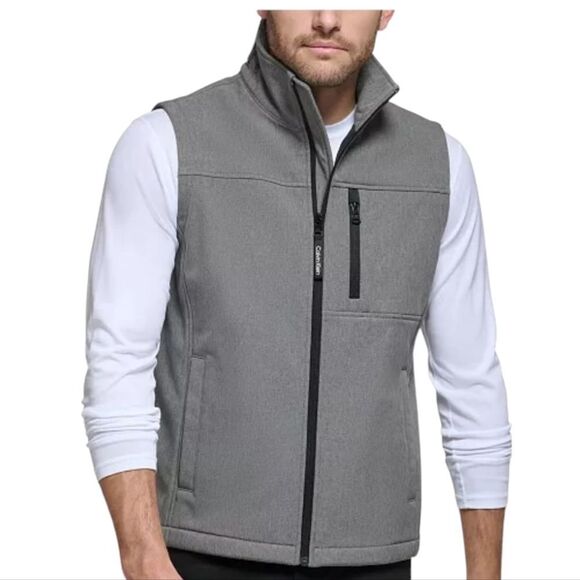 NWT Calvin Klein Men's Infinite Stretch Soft Shell Vest Size Large - Picture 1 of 8